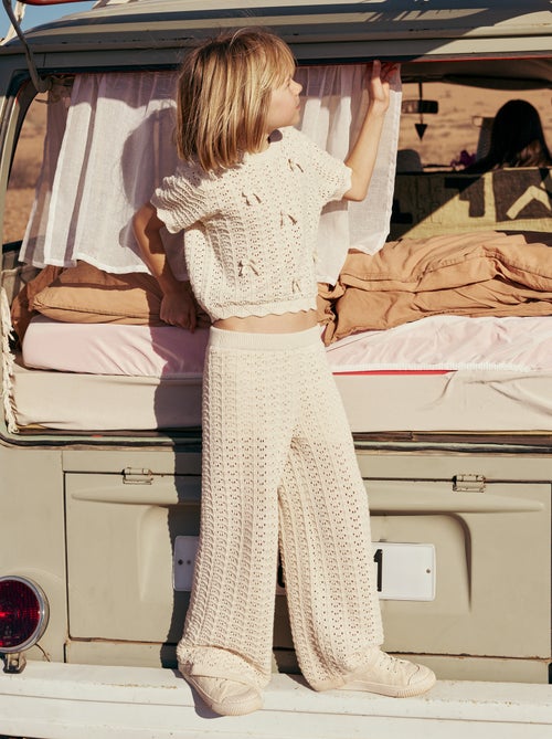 Pantalon en crochet forme flare / coupe évasée - Kiabi