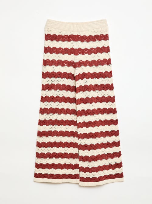Pantalon en crochet forme flare / coupe évasée - Kiabi