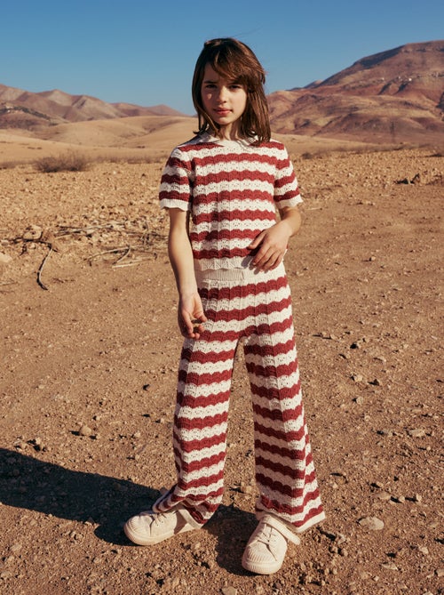 Pantalon en crochet forme flare / coupe évasée - Kiabi