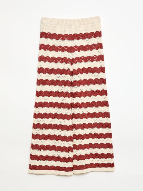 Pantalon en crochet forme flare / coupe évasée - Kiabi