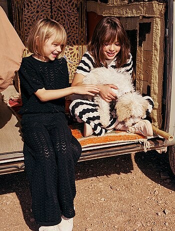 Pantalon en crochet forme flare / coupe évasée