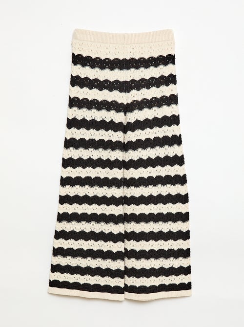 Pantalon en crochet forme flare / coupe évasée - Kiabi