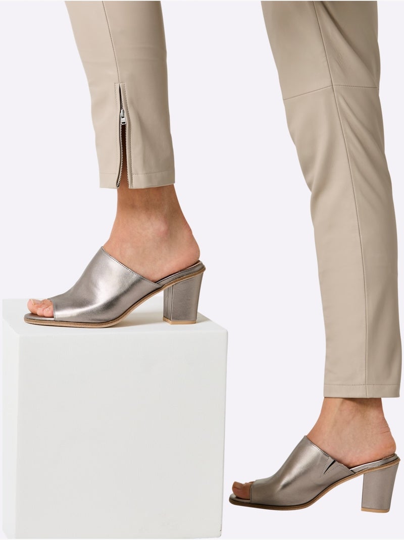 Pantalon En Cuir Cuir Agneau Nappa - Taille Standard - helline Beige - Kiabi