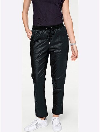 Pantalon En Cuir Forme Jogging Tendance - Taille Standard - helline