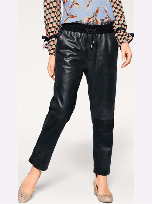 Pantalon En Cuir Forme Jogging Tendance - Taille Standard - helline - Kiabi