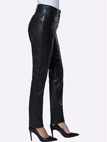 Pantalon en cuir pur cuir d'agneau nappa - taille standard - helline