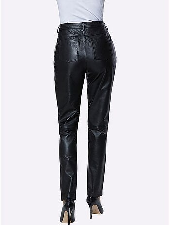 Pantalon en cuir pur cuir d'agneau nappa - taille standard - helline
