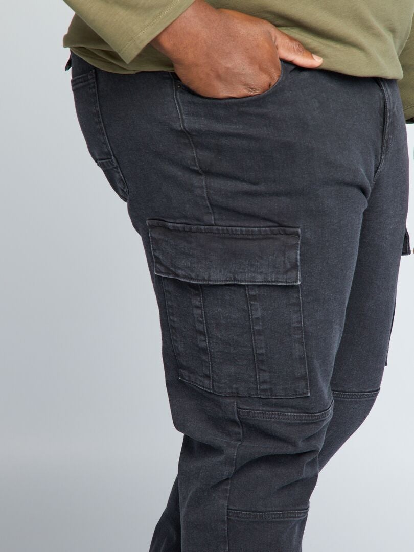 Pantalon en denim à 5 poches Noir - Kiabi
