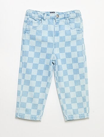 Pantalon en denim à carreaux