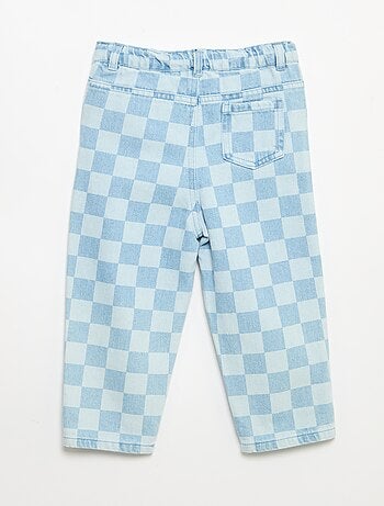 Pantalon en denim à carreaux