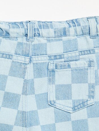 Pantalon en denim à carreaux