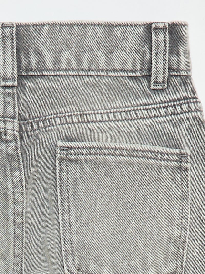Pantalon en denim à taille haute Gris - Kiabi