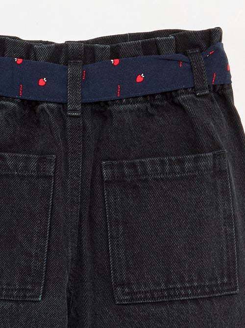 Pantalon en denim avec ceinture en tissu - Kiabi Pantalon en denim avec ceinture en tissu - Kiabi