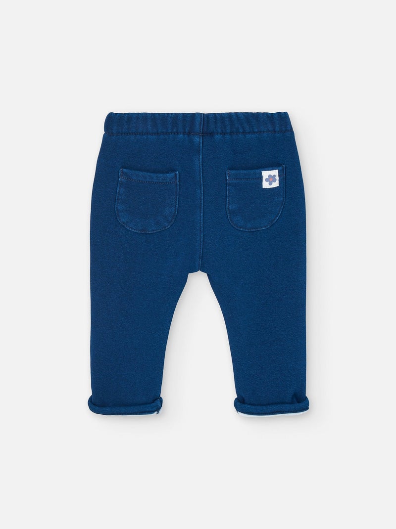 Pantalon en denim avec doublure polaire Bleu - Kiabi