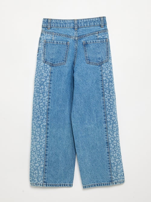 Pantalon en denim avec empiècements imprimés - Kiabi