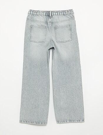 Pantalon en denim avec patte de boutonnage décalée