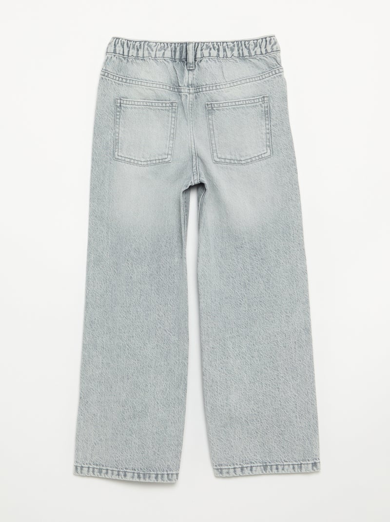 Pantalon en denim avec patte de boutonnage décalée Gris - Kiabi