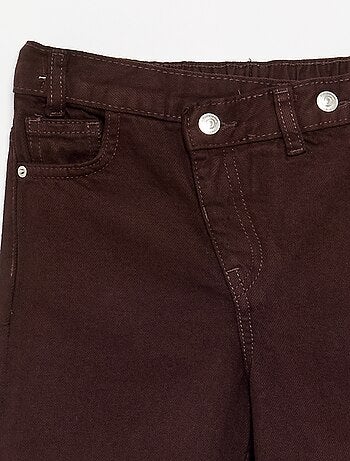 Pantalon en denim avec patte de boutonnage décalée