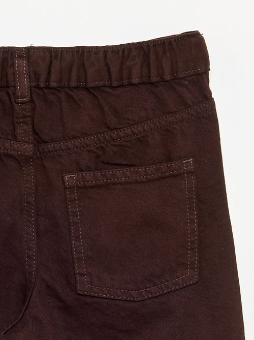Pantalon en denim avec patte de boutonnage décalée - Kiabi