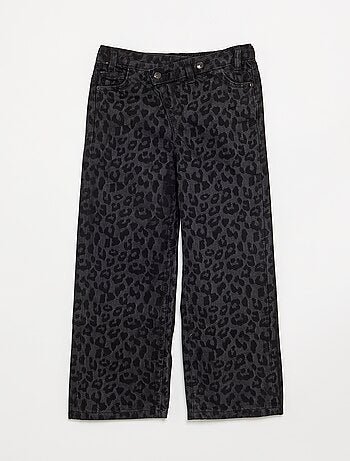 Pantalon en denim avec patte de boutonnage décalée