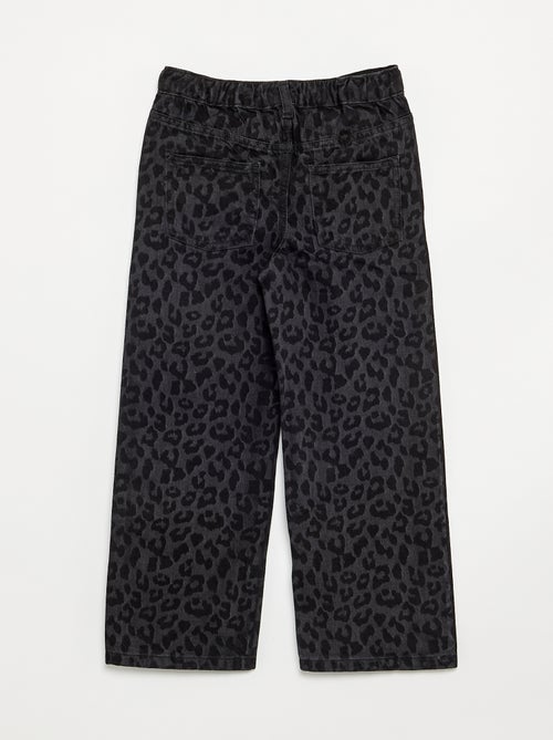 Pantalon en denim avec patte de boutonnage décalée - Kiabi