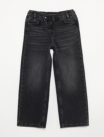 Pantalon en denim avec patte de boutonnage décalée