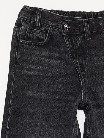 Pantalon en denim avec patte de boutonnage décalée