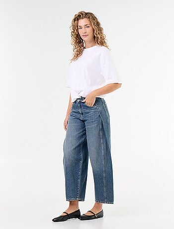 Pantalon en denim avec pinces fantaisie