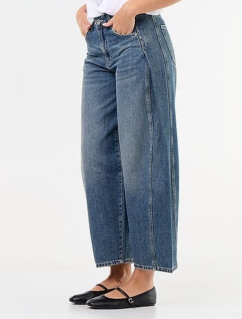 Pantalon en denim avec pinces fantaisie