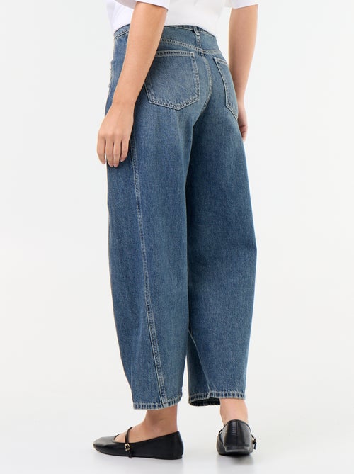 Pantalon en denim avec pinces fantaisie - Kiabi