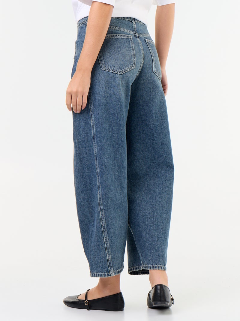 Pantalon en denim avec pinces fantaisie Bleu - Kiabi