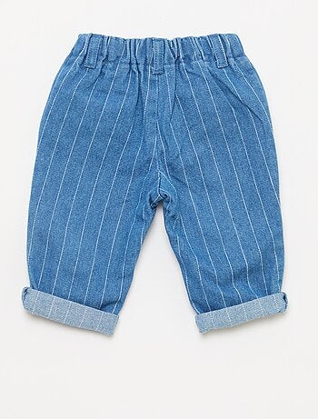 Pantalon en denim avec poches plaquées fantaisies
