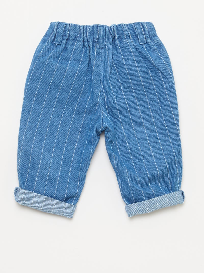 Pantalon en denim avec poches plaquées fantaisies Bleu - Kiabi