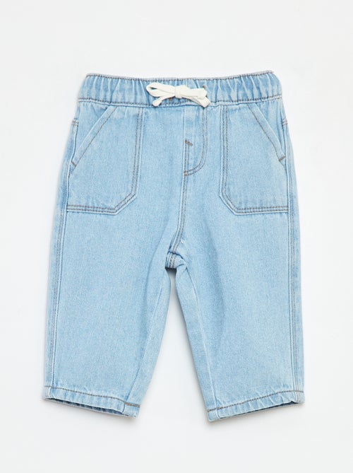 Pantalon en denim avec taille élastiquée - Kiabi