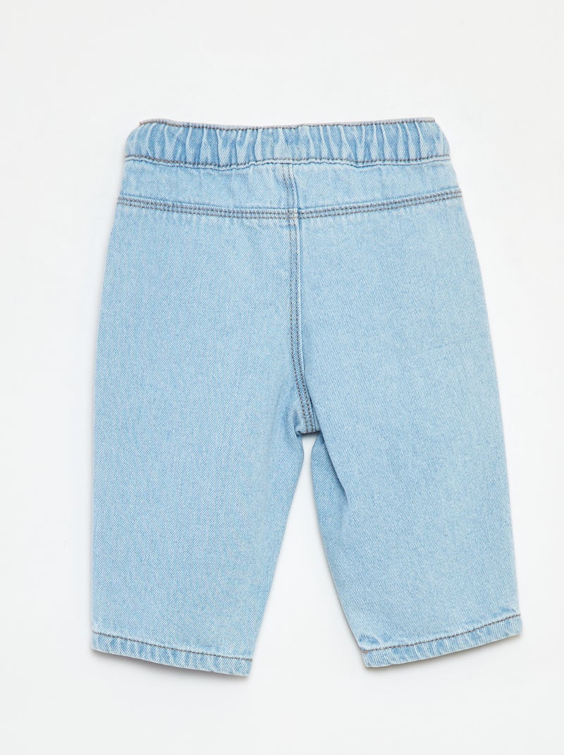 Pantalon en denim avec taille élastiquée BLEU - Kiabi