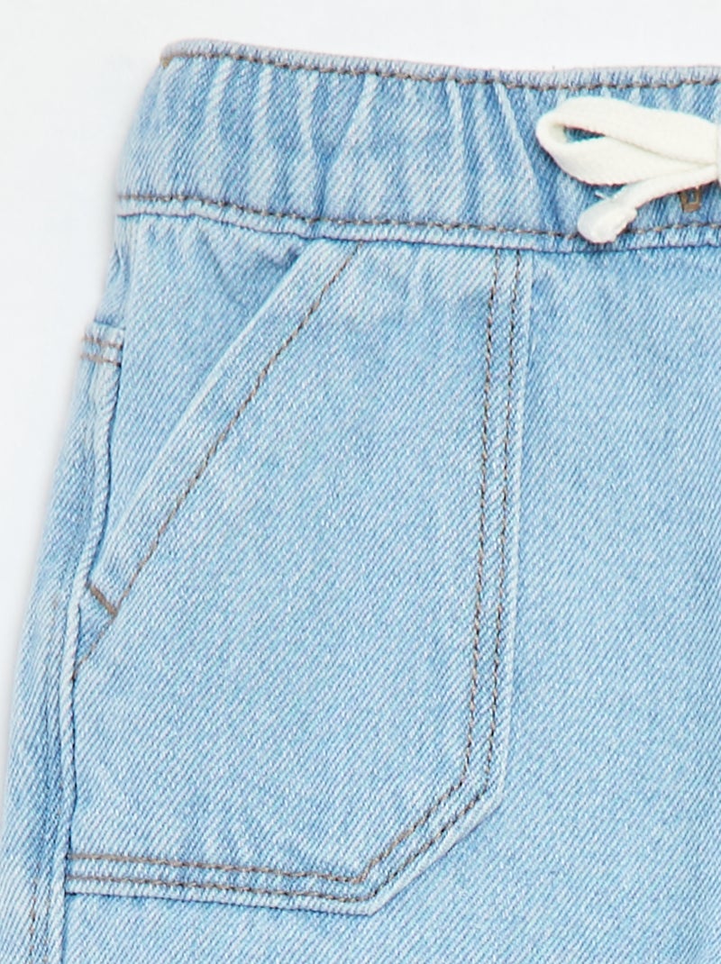 Pantalon en denim avec taille élastiquée BLEU - Kiabi
