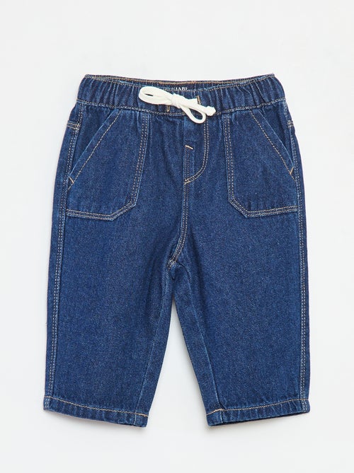 Pantalon en denim avec taille élastiquée - Kiabi