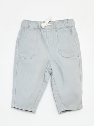 Pantalon en denim avec taille élastiquée