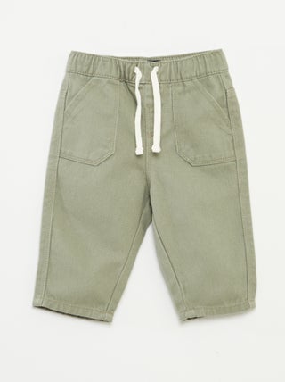Pantalon en denim avec taille élastiquée