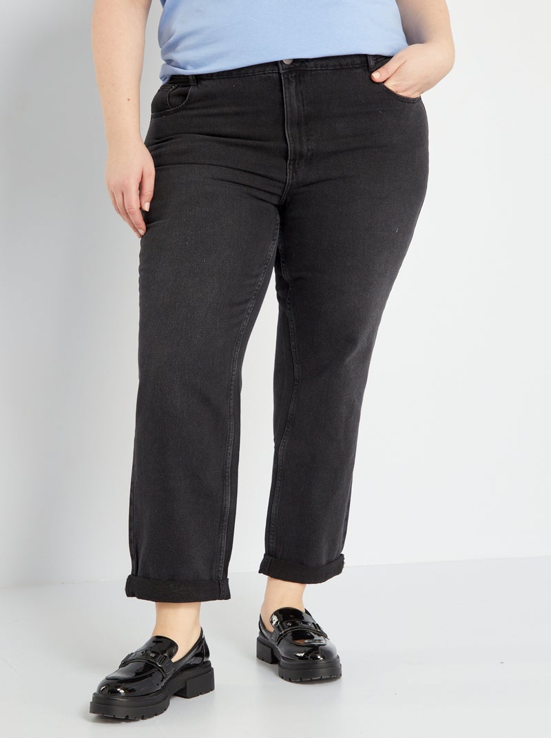 Pantalon en denim boyfriend Noir - Kiabi