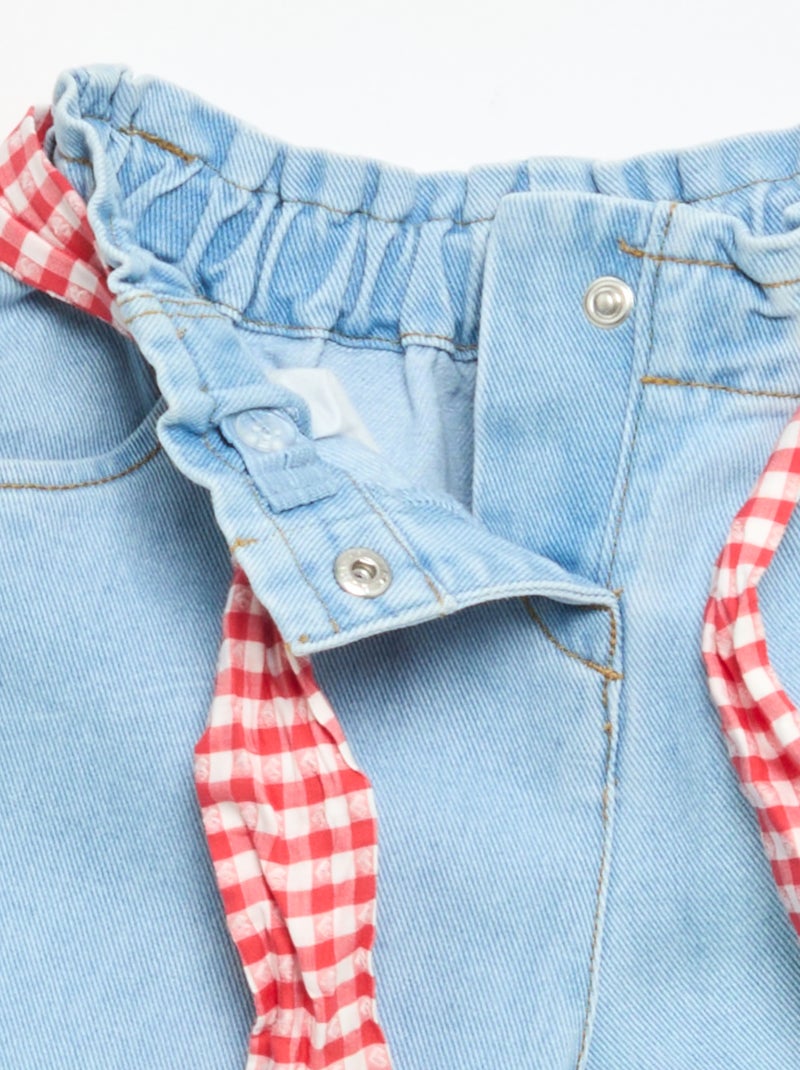 Pantalon en denim + ceinture à nouer Blanc - Kiabi