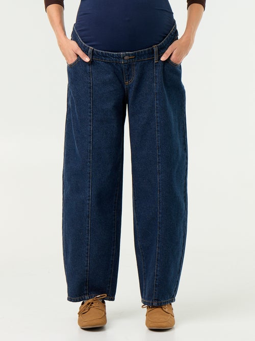 Pantalon en denim de maternité coupe barrel - Kiabi