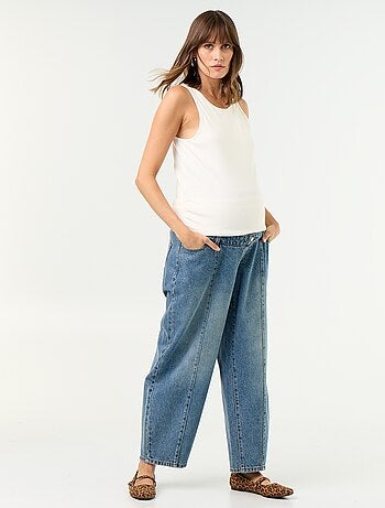 Pantalon en denim de maternité coupe barrel