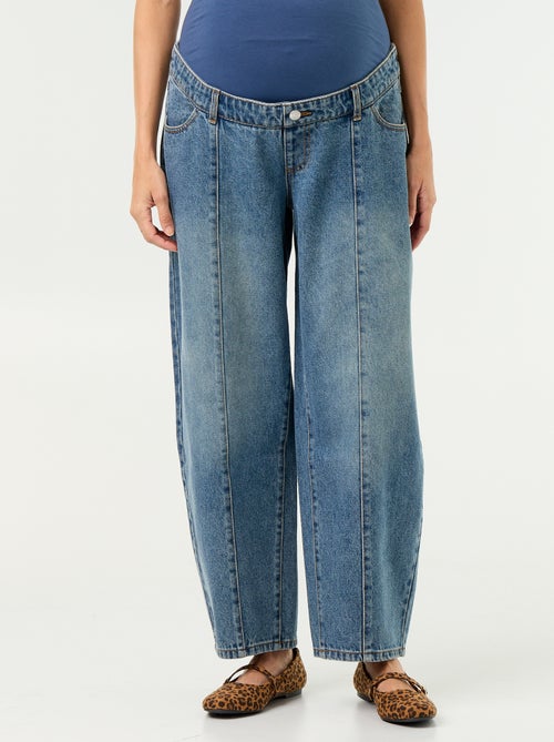 Pantalon en denim de maternité coupe barrel - Kiabi Pantalon en denim de maternité coupe barrel - Kiabi
