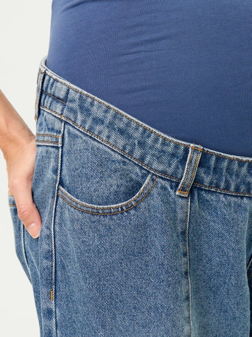 Pantalon en denim de maternité coupe barrel - Kiabi Pantalon en denim de maternité coupe barrel - Kiabi