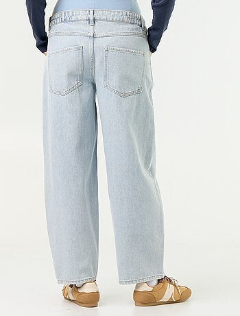 Pantalon en denim de maternité coupe barrel