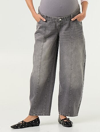 Pantalon en denim de maternité coupe barrel
