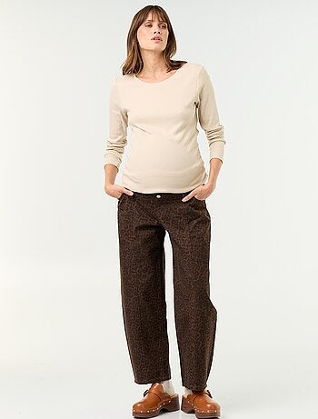 Pantalon en denim de maternité coupe barrel