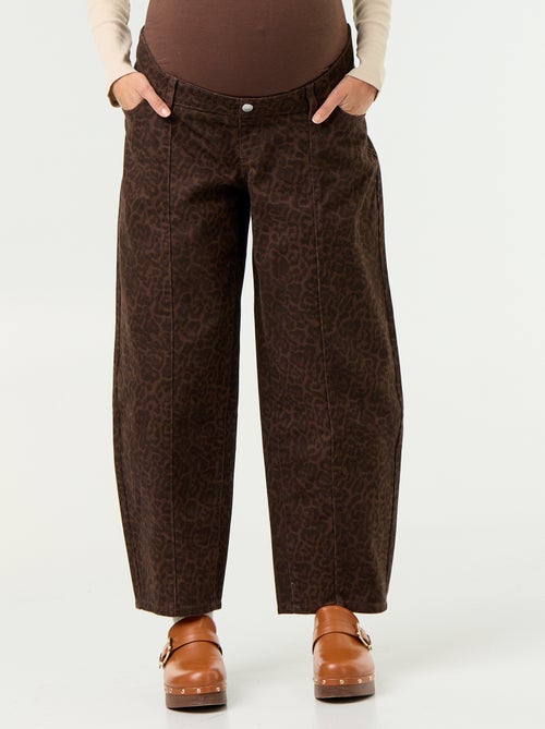 Pantalon en denim de maternité coupe barrel - Kiabi Pantalon en denim de maternité coupe barrel - Kiabi
