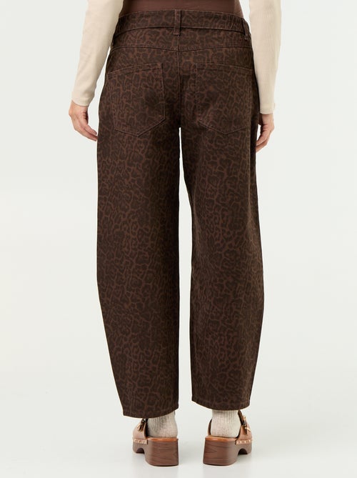 Pantalon en denim de maternité coupe barrel - Kiabi Pantalon en denim de maternité coupe barrel - Kiabi